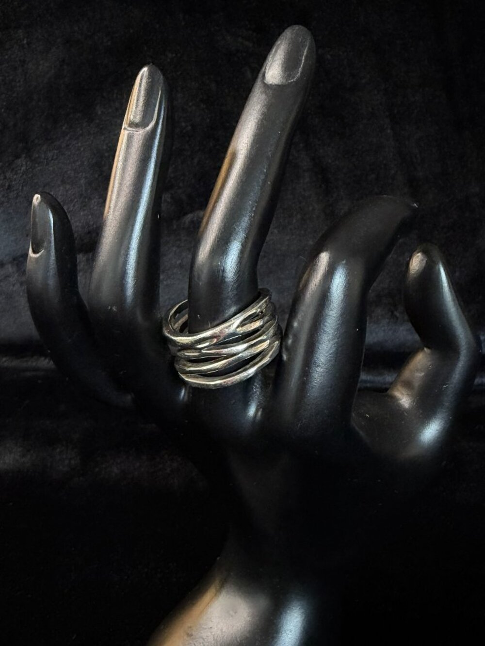 Premier Designs Silver Wavy Ring, Size 9